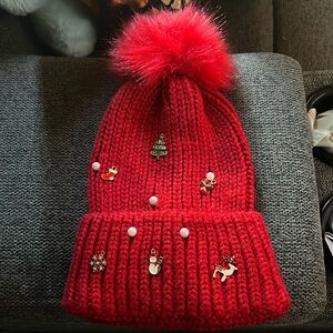 Red Christmas Hat, Charter Club One Size, Used Once